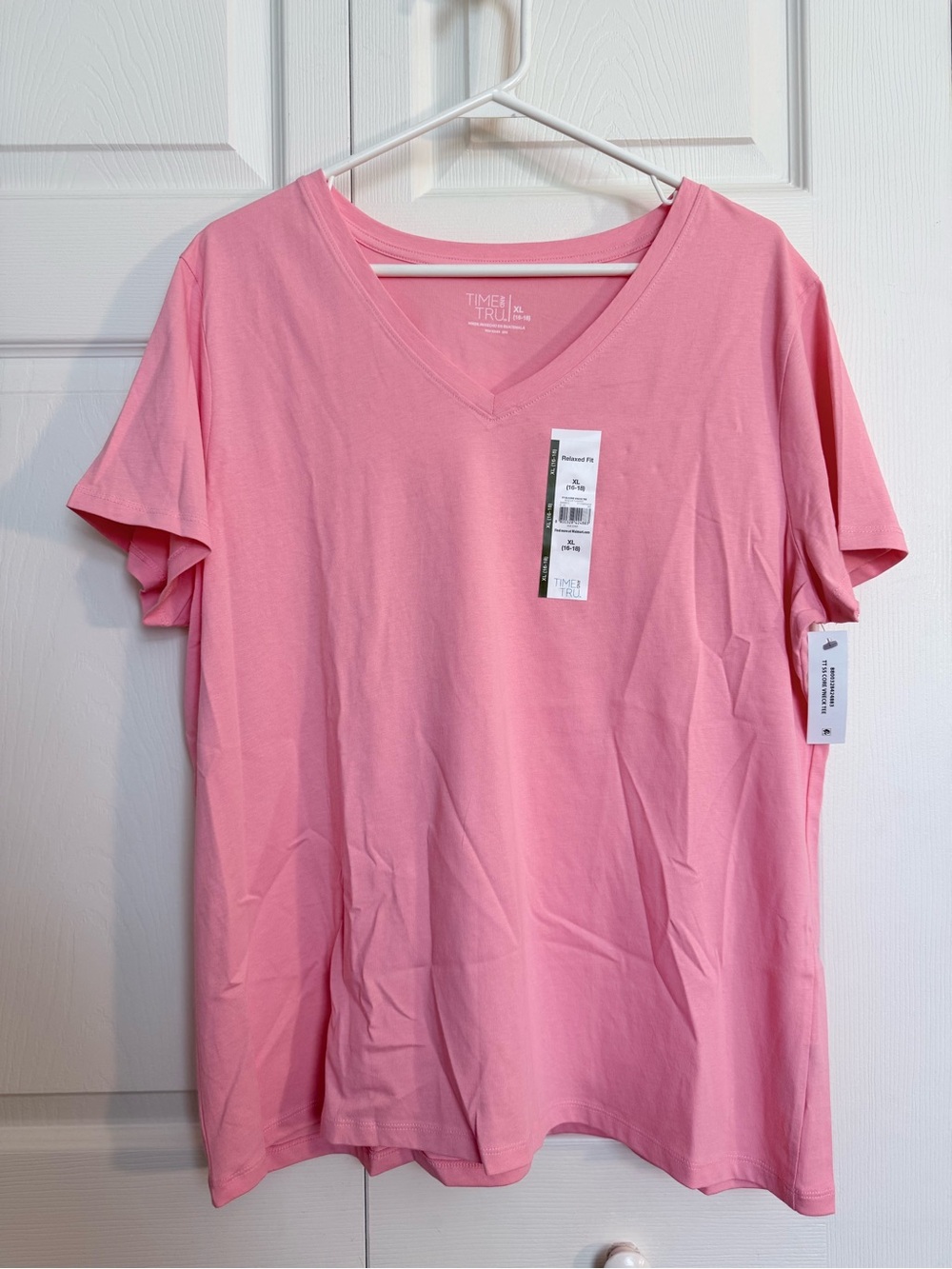 Time and Tru Pink V-Neck Short Sleeve Tee